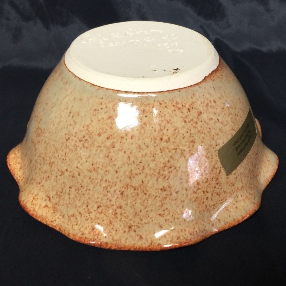 vintage artisan handmade Cagle Road Pottery cake dish baking pan donut r…